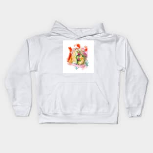 pink red colorful parrots love Kids Hoodie